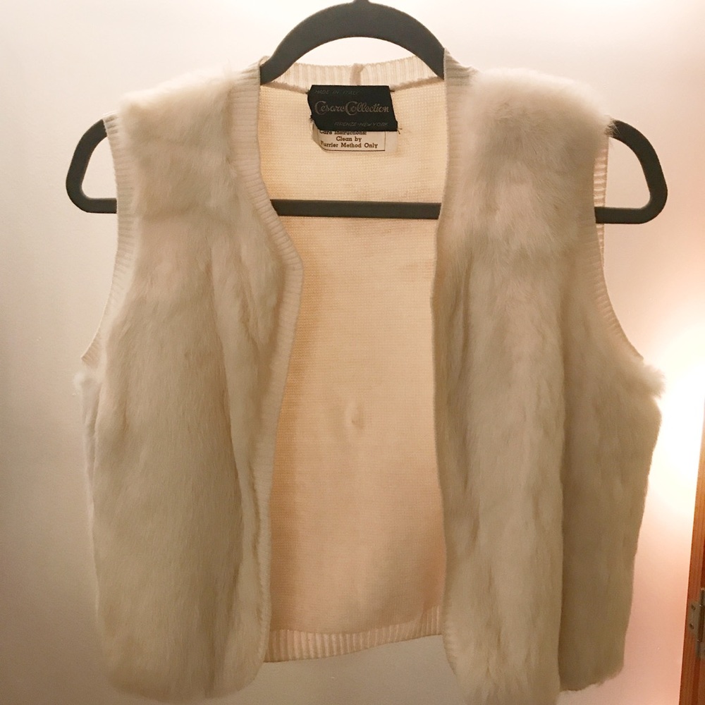Women’s vintage rabbit fur vest